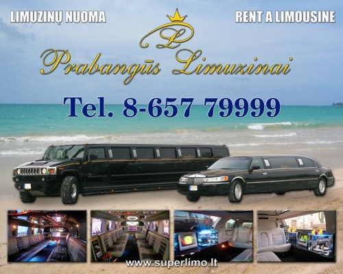 Limuzinai vestuvėms Naujų modelių Hummer H2 ir kitų limuzinų nuoma
