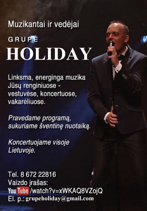 Muzikantai vestuvėms Grupė "HOLIDAY" vestuvės klubai gimtadieniai