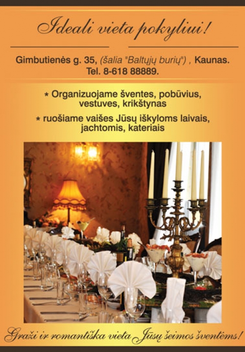 Restoranai, kavinės, barai Restoranas *MIGDOLAS*-romantiška ir jauki vieta jūsų vestuvėms