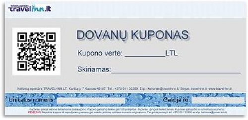 Vestuvių dovanos Dovanų kuponas kelionėms