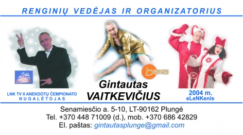 Piršlys, renginio vedėjas Renginių ir vestuvių vedėjas Gintautas Vaitkevičius