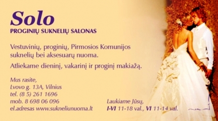 Proginių suknelių salonas "Solo" logo