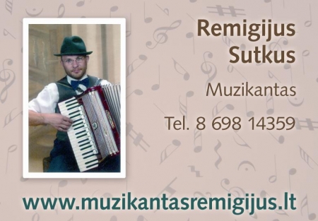 Muzikantas REMIGIJUS mob.  8-698-14359 logo