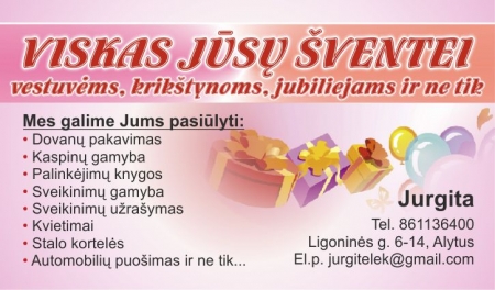 Viskas Jūsų žaviausiai šventei! Šventinė atributika, dekoracijos  logo